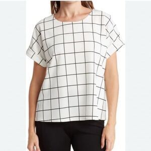 Melloday Black and White Checkered Top